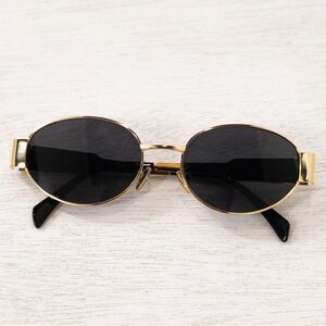 Gold and Black Oval Sunglasses T2